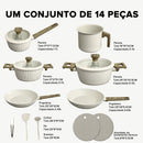 NOVEVE Jogo da Panelas Antiaderente 14 peças de Luxuosa Com Acessórios