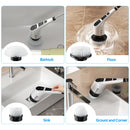Limpador elétrico. Equipada com várias cabeças de escova intercambiáveis (macia/dura), cabo de alimentação retrátil e removível, alimentada por USB, adequada para limpeza de banheiros, pisos, azulejos, boxes de chuveiro, janelas, cozinhas, etc. Uma esco