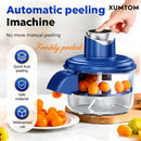 Descascador Elétrico de Frutas de 5 Lâminas | Descascador Automático Recarregável USB para Uvas, Alho, Tomates-Cereja | Gadget de Cozinha Eficiente, Uso Doméstico, Fácil de Limpar, Azul - Ótimo Presente para o Dia dos Namorados e Dia da Mãe