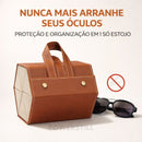Estojo Porta Óculos Dobrável para Viagem Marrom